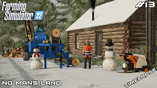 Building new LOG CABIN with @kedex | No Mans Land - SURVIVAL | Farming Simulator 22 | Episode 13