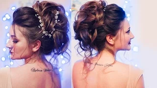 ◉ ПРИЧЕСКА ◉ Высокий пучок из локонов  ◉ Смена образа ◉ Messy updo ◉ LOZNITSA