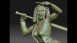 Zbrush sculpting figure Harleyquinn