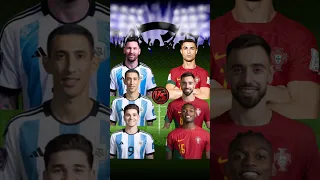 4 Argentina Trio (Messi, Di Maria, Alvarez) VS Portugal Trio (Ronaldo, Bruno, Leao) 🤩💪🔥 #shorts