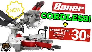 New Bauer Cordless Miter Saw, plus many new items and a huge sale at Harbor Freight!