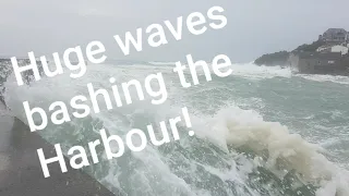 Big Storm hits Porthleven Harbour Cornwall at High Tide ! #cornwall #coastal #storm