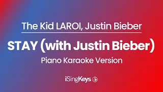 STAY (with Justin Bieber) - The Kid LAROI, Justin Bieber - Piano Karaoke Instrumental - Original Key