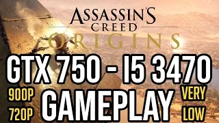 Assassin's Creed: Origins Gameplay on | GTX 750 1GB - i5 3470 |