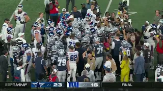 semi-heated moment at the end of Cowboys-Giants game