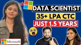 NO Master's DEGREE to DATA SCIENTIST @ Microsoft 🔥! She Cracked It In 1.5 YEARS 🔥 35+ LPA CTC ❤️