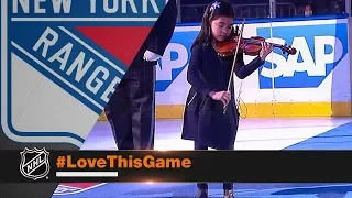 Zoe Nguyen captivates MSG crowd with anthem on violin