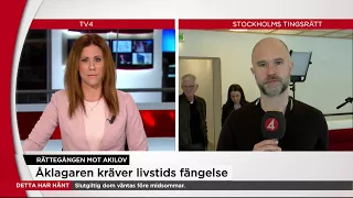 Hör åklagaren yrka på livstid för dådet på Drottninggatan - Nyheterna (TV4)