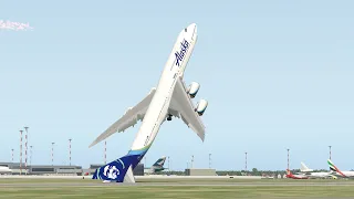 Giant Boeing 747 Alaska Airlines Vertical Take Off | X-Plane 11