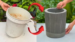 Creative And Simple - Design Beautiful Cement Flower Pots From Plastic Container And Cardboard