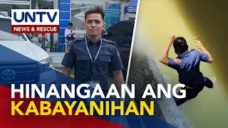 Pulis na sumagip ng babaeng nalulunod sa viral video, pinarangalan ng PNP