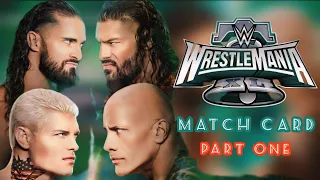 WWE WrestleMania 40 Match Card Part One