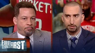 Chris Broussard talks Harden's Rockets & 76ers' struggles against Celtics | NBA | FIRST THINGS FIRST