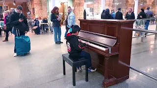 Harry - 7 Years Old, Playing Divenire by Ludovico Einaudi on the Street Piano at St. Pancras Station