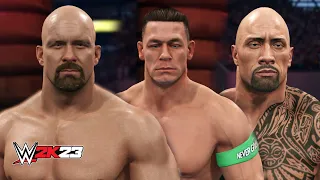 WWE 2K23 - Stone Cold Vs John Cena Vs The Rock For The WWE Championship (PS5)