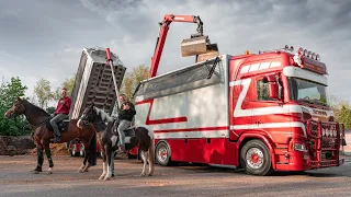 Transporting HORSE MANURE with LOUD PIPES - Scania R580 V8 G&J van Leeuwen! 🐴💩