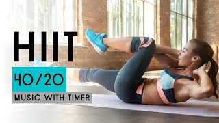 HIIT Workout Music With Timer // 40/20 HIIT Timer // 15 Minutes Workout