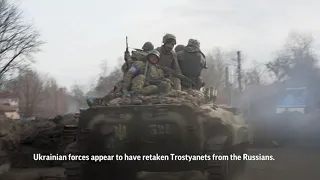 Ukrainian troops take back control of eastern town of Trostyanets