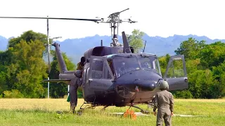 Bell 212 หมายเลข 35037 Takeoff Saiyok Camp