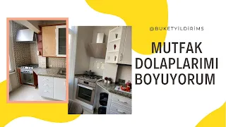 MUTFAĞIMI YENİLEDİM (Ucuz Maliyetle Mutfak Yenileme - Mutfak Dolaplarını Boyama)