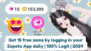 Zepeto Tutorial: Get 15 free zems by logging in your Zepeto App daily | 100% Legit | 2024
