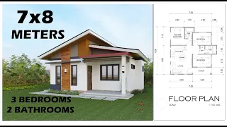 7x8 METERS HOUSE DESIGN (56 Sqm. / 3 Bedrooms)