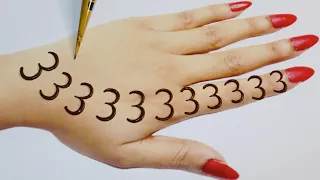 3 Beautiful Number Mehandi ka design|Easy Mehndi design trick|Simple Mehandi design|Mehndi designs