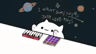 The miaw cat Bongo cat - the chainsmokers & coldplay - something just like this