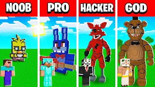 Minecraft - NOOB vs PRO vs HACKER vs GOD: FIVE NIGHTS AT FREDDY'S STATUE HOUSE BUILD CHALLENGE!