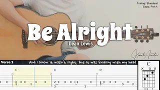 Be Alright - Dean Lewis | Fingerstyle Guitar | TAB + Chords + Lyrics