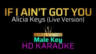 IF I AINT GOT YOU- Alicia Keys (Live Version) | KARAOKE - Male Key