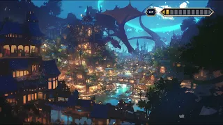 Arkmeidia, a port town inhabited by dragons - Relaxing RPG game music for deep sleep, meditation