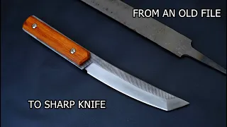 Making a tanto knife from an old file