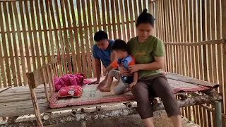 husband is sick - mother and son went to crack corn