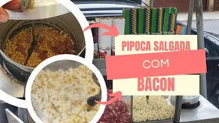 como fazer pipoca salgada com bacon !