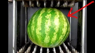 WATERMELON VS SPIKE HYDRAULIC PRESS - EXPERIMENT WATERMELON BETWEEN NAIL BEDS