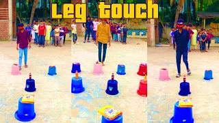 পায়ের স্পর্শ দিয়ে পুরষ্কার জিতার খেলা।Game to win prizes by touching feet।