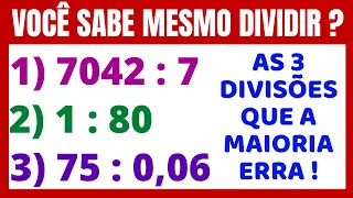 NA ESCOLA ESSAS SÃO AS MAIORES DIFICULDADES NA DIVISÃO!!!