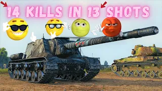 Genius on ISU-152   14 Kills in 13 shots World of Tanks,WoT tank battle