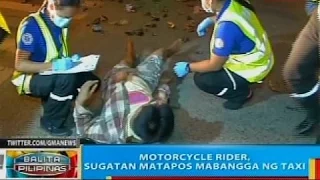 BP: Motorcycle rider, sugatan matapos mabangga ng taxi