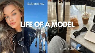 life of a model ✈️ flying out for a fashion show, busy schedule & behind the scenes