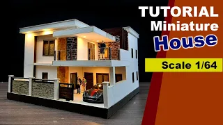 Tutorial making of miniature house with LED light | scale 1/64