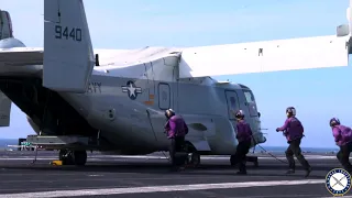 Navy's New CMV-22B COD Operates on Carrier for the First Time