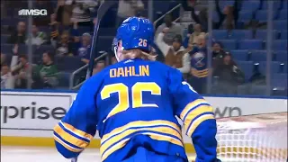 Rasmus Dahlin shows off some moves on the goal