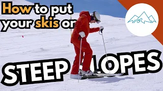 How to put your skis on, on steep slopes | Getting your skis on | SkiCoachingOnline