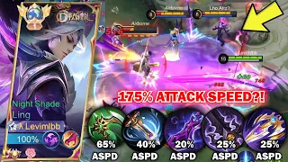 NEW META LING FULL ATTACK SPEED BUILD!! TOTAL 175% ATTACK SPEED IS BROKEN (MUST TRY)!! - MLBB