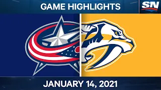 NHL Game Highlights | Blue Jackets vs. Predators - Jan. 14, 2021