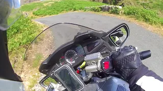 Hardknott Pass on ST1300 motorcycle, Lake District