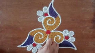 beautiful 3×2 dots 🌷rangoli design 🌷|daily easy rangoli |