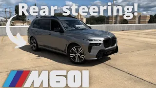 Rear-steering in the 2023 BMW X7 M60i! How it Works & Turning Circle Test (Integral Active Steering)